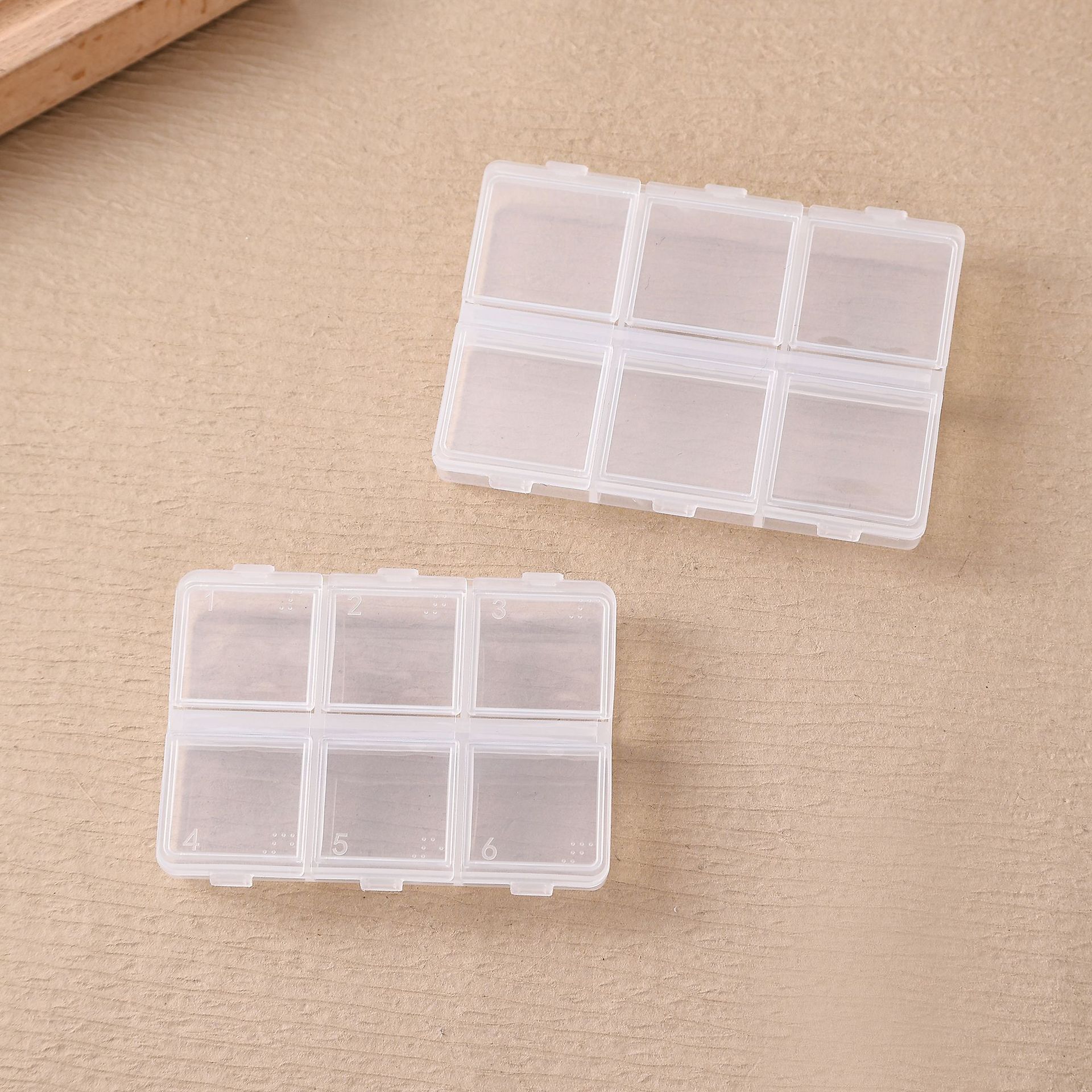 Nail art storage box rice beads diamond 6 Braille small parts spare accessories screw experimental sample box