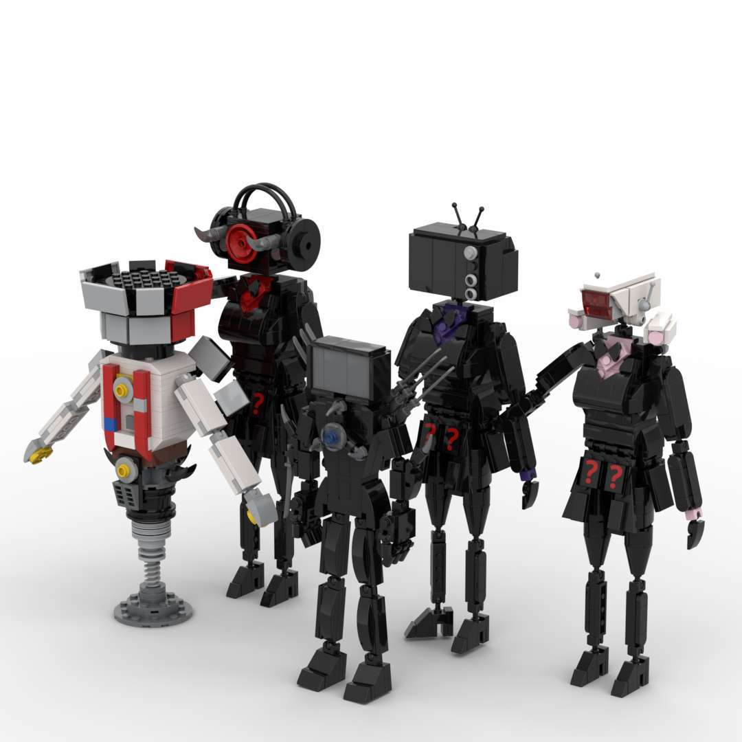 Laberinto bruja skibidi Monitor de aseo hombre vs hombre bloques de construcción montado Mesa swing generación caliente juego