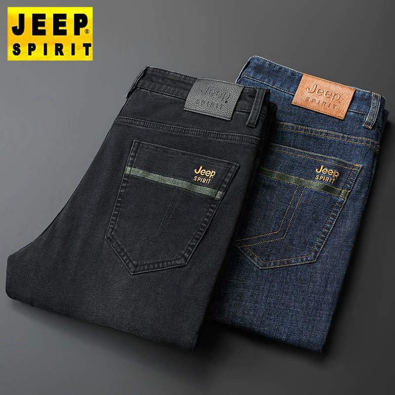 Демисезонные брюки JEEP SPIRIT, свободные прямые джинсы, универсальные штаны, свободный прямой крой