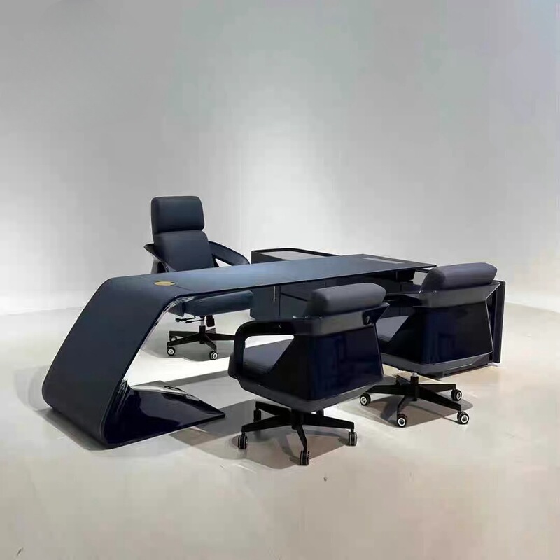 Italian Light Luxury President Solid Wood Desk Bugatti Desk Chair Modern High-end Corner Computer Boss Manager Table