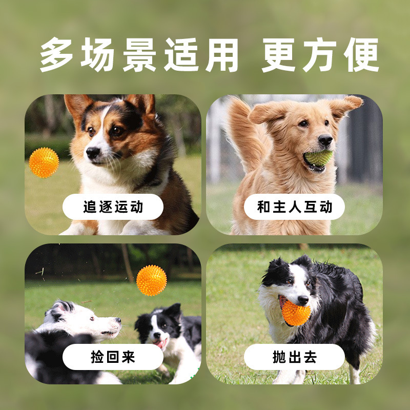 犬の音弾性とげボールおもちゃ、噛みつき防止、臼歯クリーニング犬のおもちゃ、屋外インタラクティブ退屈解消ペット用品|undefined