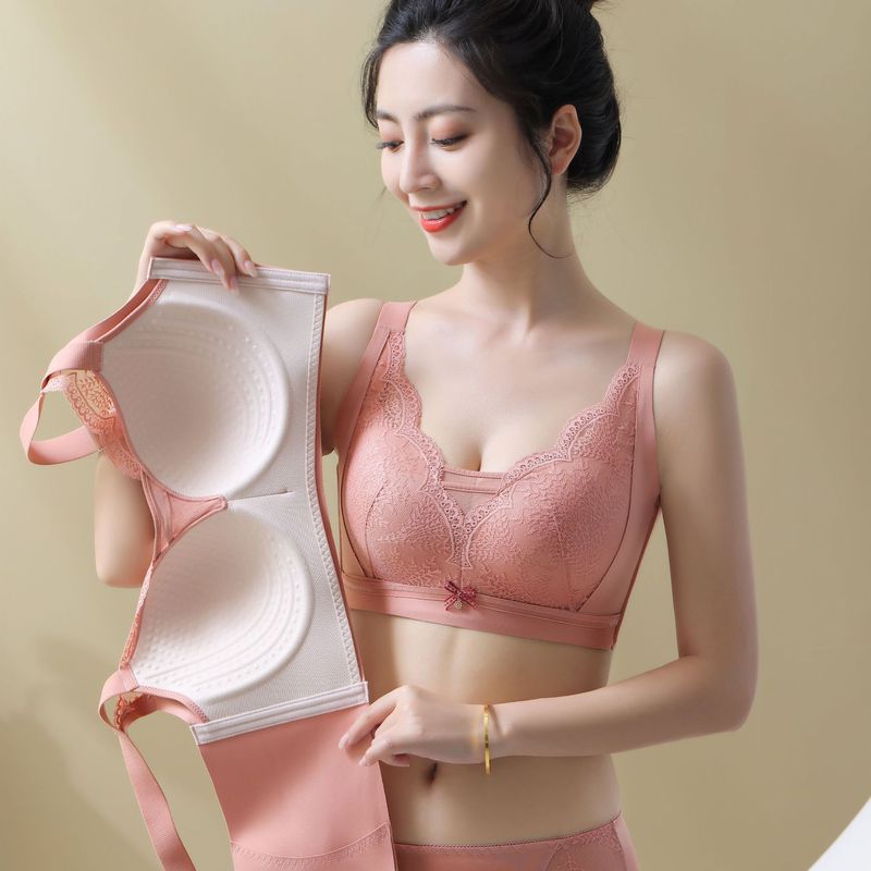 New Style Breathable Large Size Underwear Women's Thin Cup Large Chest Small Bra Adjustable Collapsed Paramelia Gathering Bra without Steel Ring New Style Breathable Large Size Underwear Women's Thin Cup Large Chest Small Bra Adjustable Collapsed Paramelia Gathering Bra without Steel Ring