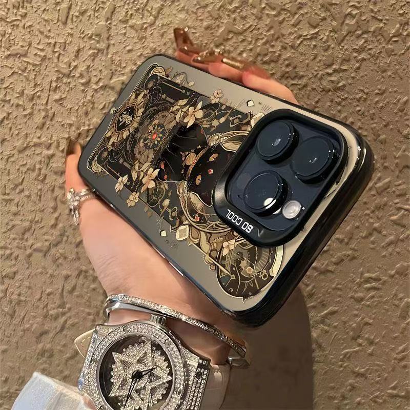 Golden Wanliang Aplicable a Apple 16Promax Funda para teléfono móvil Carcasa de gas personalizada iPhone15/14/13 Texto 12