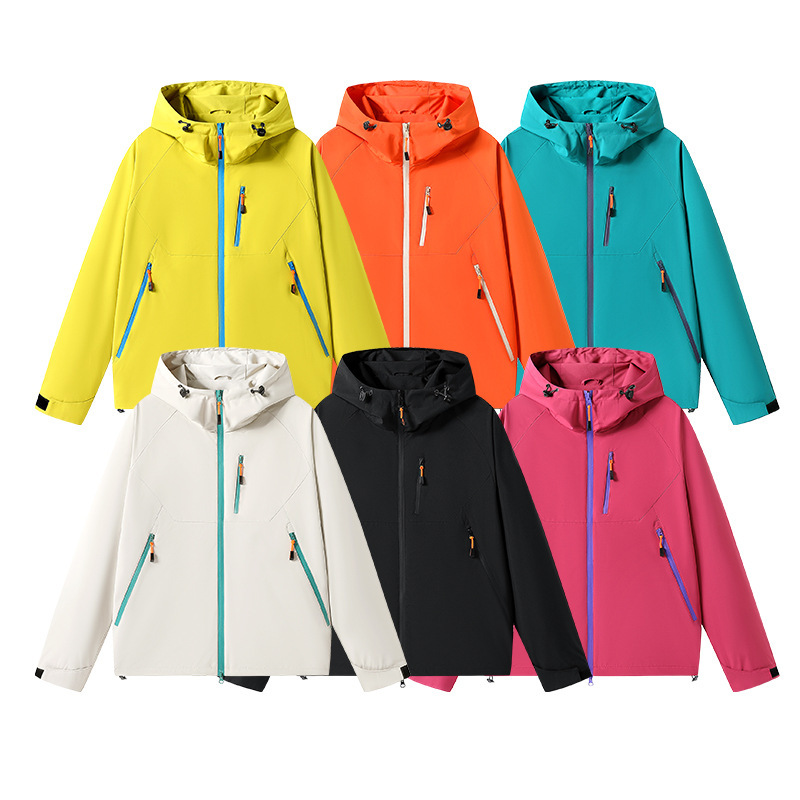 Spring and Autumn Outdoor Jackets for Couples, Mountaineering Jackets, Women's Trendy Hooded Fashion Splicing Windproof and Waterproof Jackets 9688 Spring and Autumn Outdoor Jackets for Couples, Mountaineering Jackets, Women's Trendy Hooded Fashion Splicing Windproof and Waterproof Jackets 9688