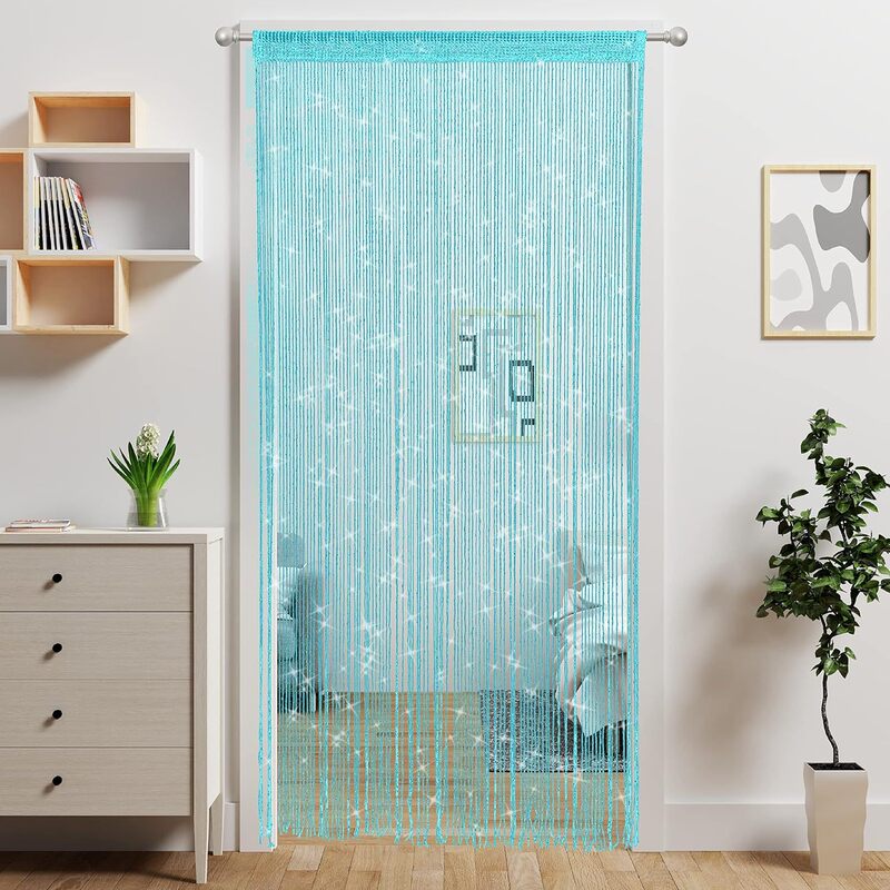 Cross-border Amazon Export Sparkling Door Curtain Decorative Window Door Sequin Transparent Tassel Hanging Room Door Rope Curtain