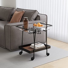 ws轻奢铁艺餐车可移动家用客厅创意边几沙发多功能置物架网红小推