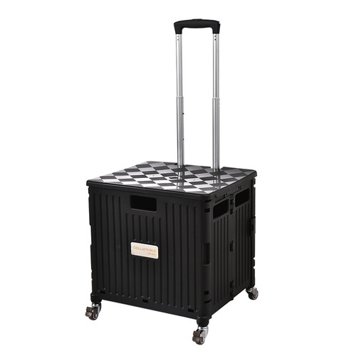 4-wheel covered trolley supermarket folding shopping cart grocery shopping trolley plastic trolley box trolley shopping cart