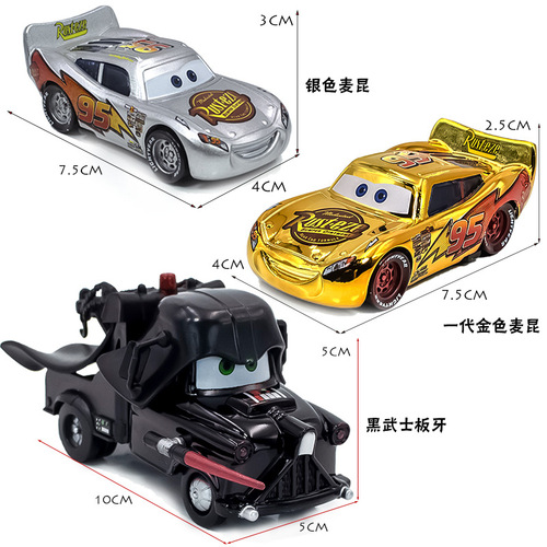 Racing Cars Generation Golden Silver McQueen Black Knight Ford Police Car Electroplating Toy Car Model