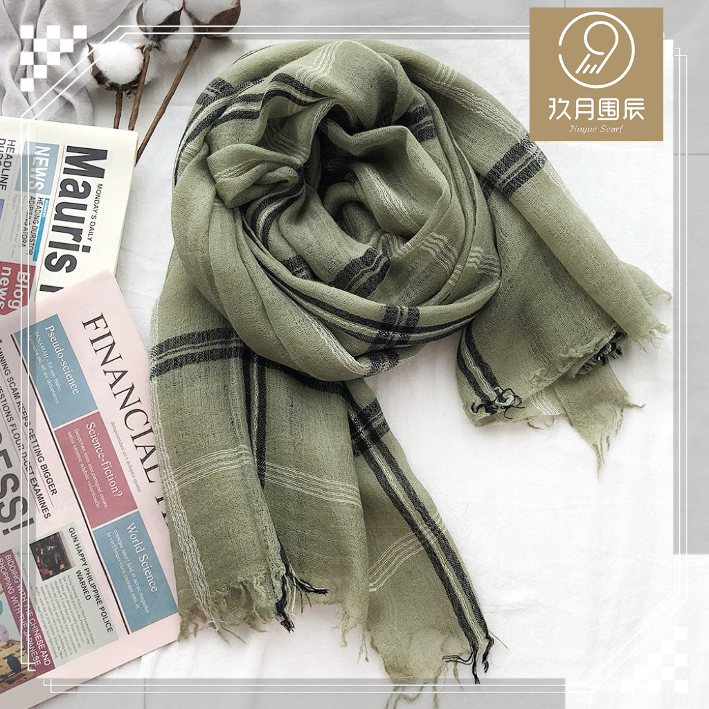 Woolen demi-season men's thin scarf