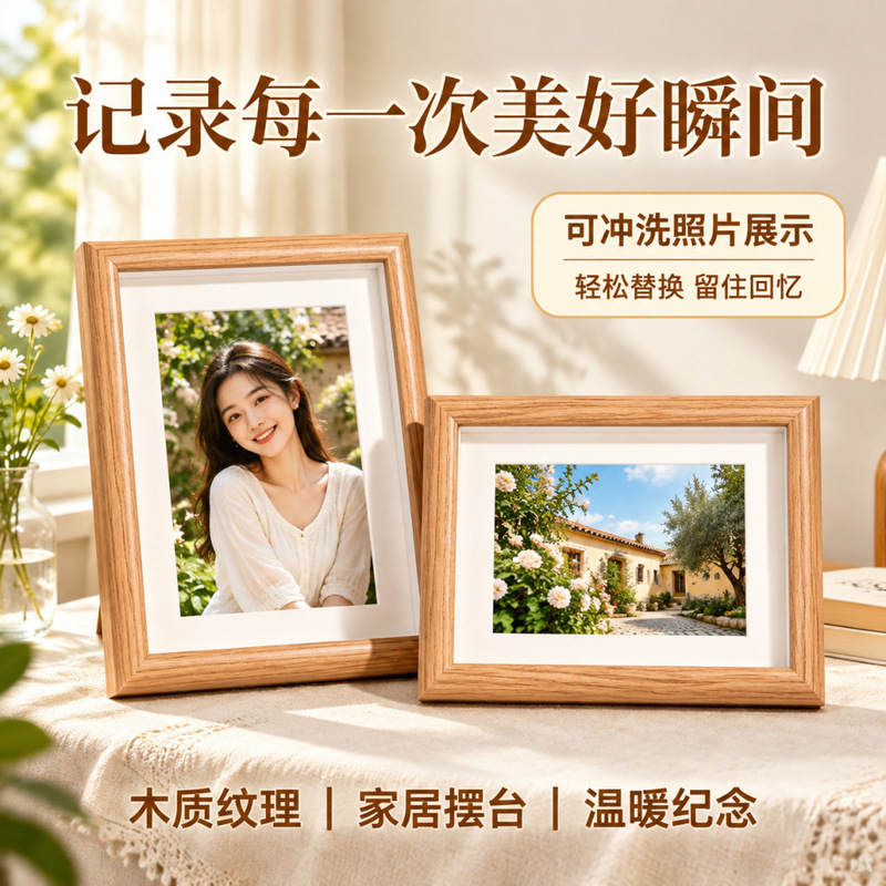 Wholesale of solid wood three-dimensional graduation photo frames for display, starting from one piece 678inch photo frames for wall hanging and photo printing