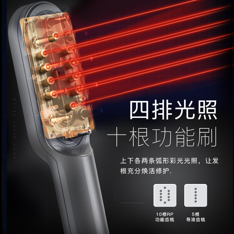 金稲頭皮上薬器健髪櫛ビーム養髪櫛導入器マイクロ電流周波数計頭皮マッサージ器