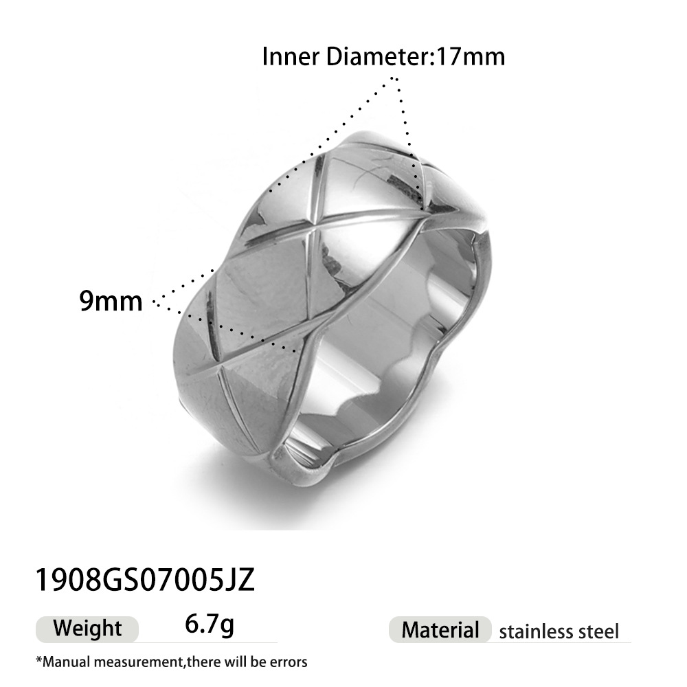 Taena anillo de acero inoxidable europeo y americano diseño de nicho femenino anillo de rombos de acero de titanio no se desvanece joyería de anillo de todo fósforo