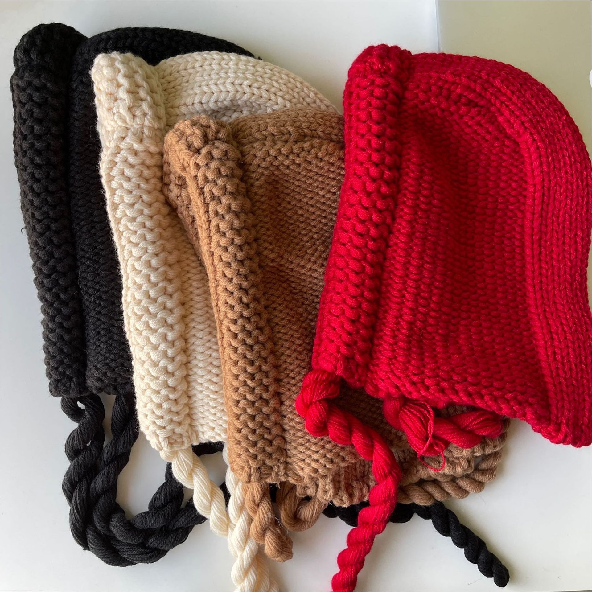 Winter Warm Half Wrapped Knitted Coarse Wool Hat - Image 2