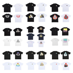 Palace潮牌3d反射プリント新作夏カップルゆったり男女同モデル半袖tシャツ上着