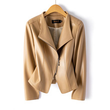 2025新款时尚百搭显瘦皮衣短款修身女款百搭小个子简约时尚皮衣