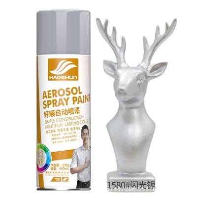 Avtomobil boyası, Silver Metallic Spray Paint Industrial-Grade - 1580-flash-silver-450ml-230g