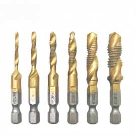 跨境6pc高速钢复合丝锥 钻攻一体丝锥 镀钛机用开孔攻丝倒角丝攻