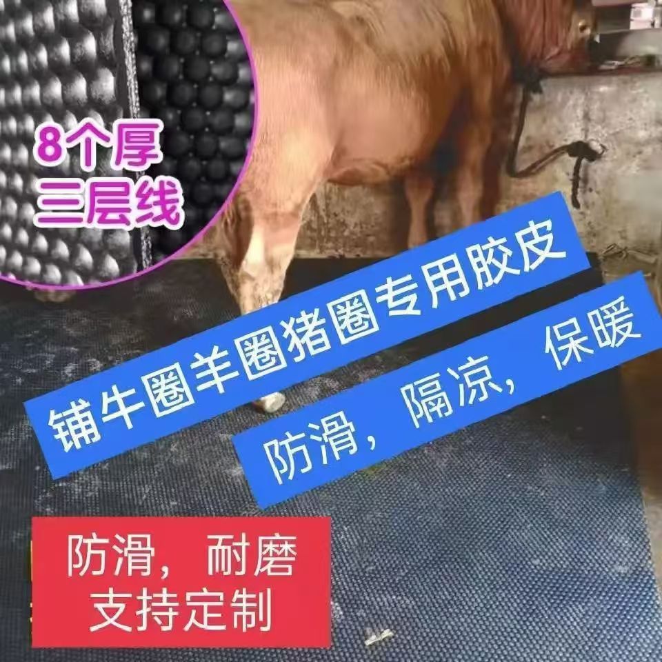 珍珠纹夹线输送带8mm三层布耐磨防水防滑牛棚猪仔保温防潮地胶垫