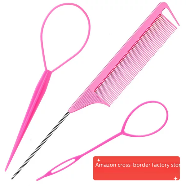 Amazon popular steel needle long tail comb hair remover suit mouse tail comb hair braiding artifact thickened strong pull constantly