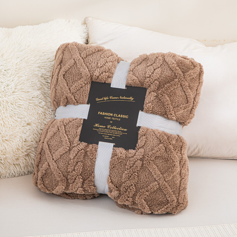 Manta de jacquard de terciopelo de color puro de comercio exterior Manta de franela Manta de cubierta Manta de aire acondicionado de regalo Manta de siesta multifuncional