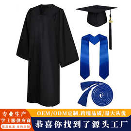 批发2027年梭织学士服毕业服套装成人礼服高中大专大学学位学士服