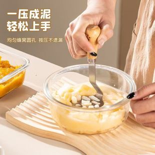 Stainless Steel Cute Bear Potato Masher Multifunctional Manual Masher Can Be Used as a Vertical Household Kitchen Gadget