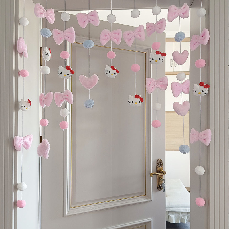 Butterfly Red Kt Children's Room Bedroom Door Hanging Cute Princess Decoration Cream Wind Decoration Hanging Curtain