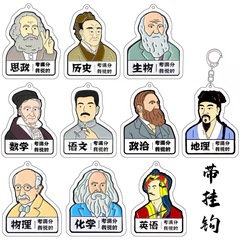 学科满分挂件钥匙扣个性创意卡通鲁迅逢考必过转运书包挂饰亚克力
