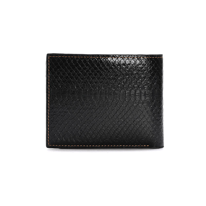 Cartera corta de los hombres transfronterizos de Europa y América del patrón del cocodrilo billetera juvenil dos veces la cremallera horizontal titular del boleto certificado bolsa en stock