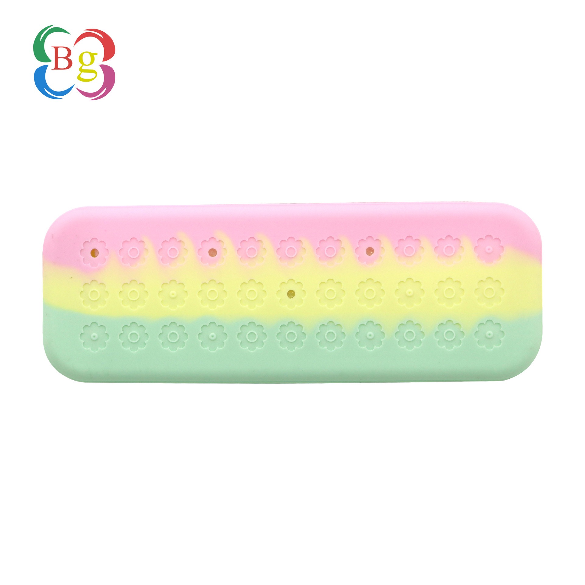 Inventario de alto valor facial DIY agujero de silicona bolsas de lápiz portátiles de gran capacidad caja de lápiz de dibujos animados simple caja de almacenamiento de papelería