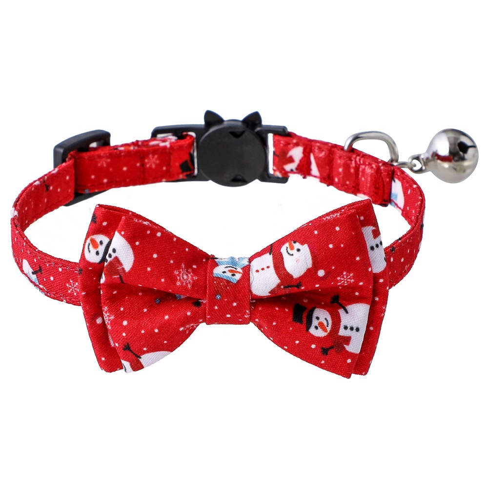 Nuevo transfronterizo Gran Bretaña Europa América Navidad Papá Noel muñeco de nieve mascota arco campana gatos collar gatos