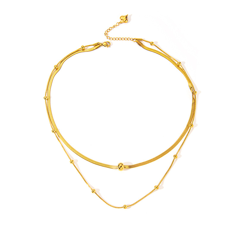 Joyería Al Por Mayor Elegante Color Sólido Acero Titanio Enchapado Collar Cadena De Clips Cadena De Cuerda Torcida display picture 25