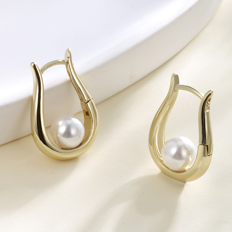 Pendientes de imitación de perlas de lujo de Xuping Jewelry, pendientes retro de estilo francés a la moda para mujer.