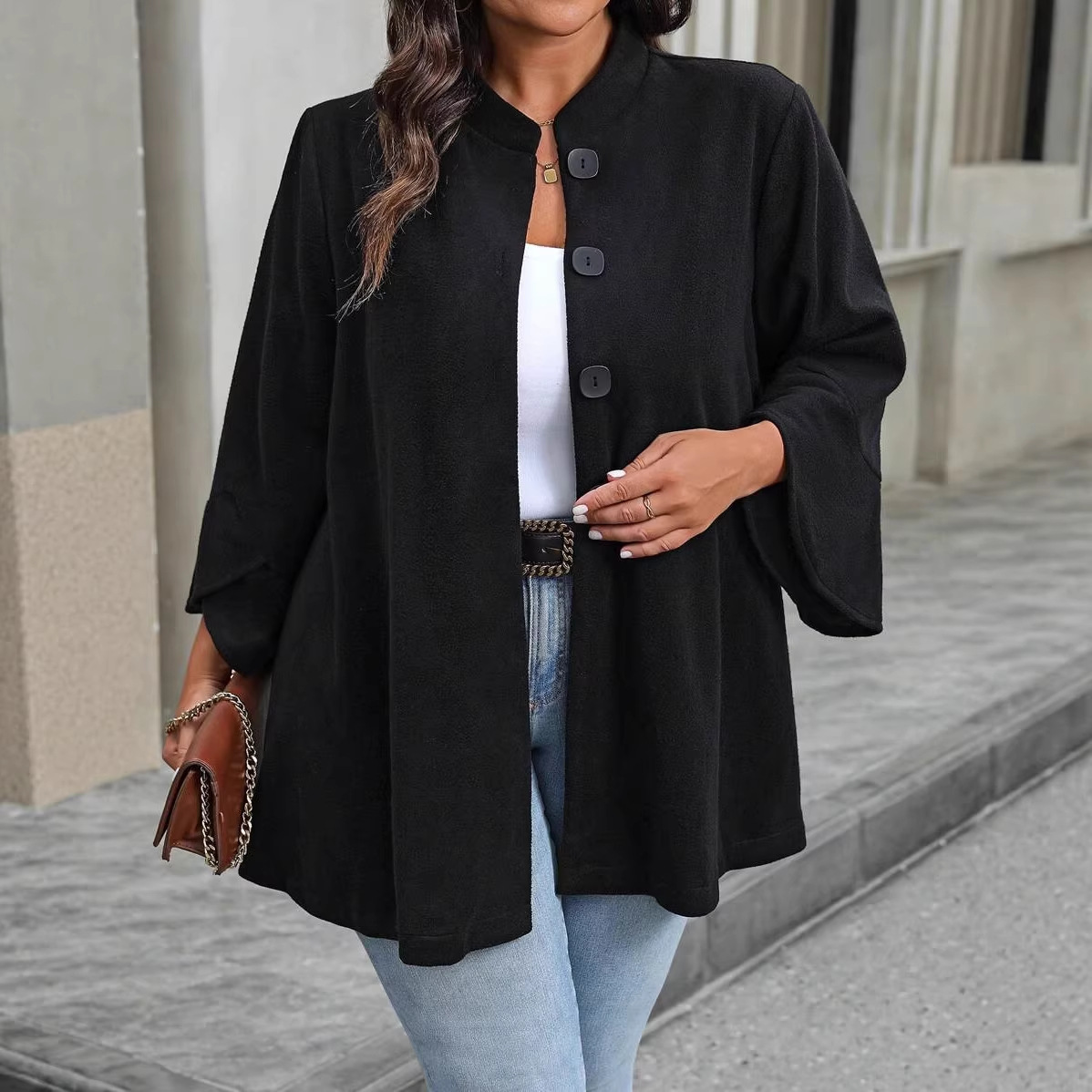 Oversized Woolen Jacket For Women Loose Fitting Casual Coat Style_voghion.com