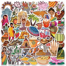 50张India Stylistic印度丝绣花贴纸行李箱窗花手机水杯涂鸦贴画