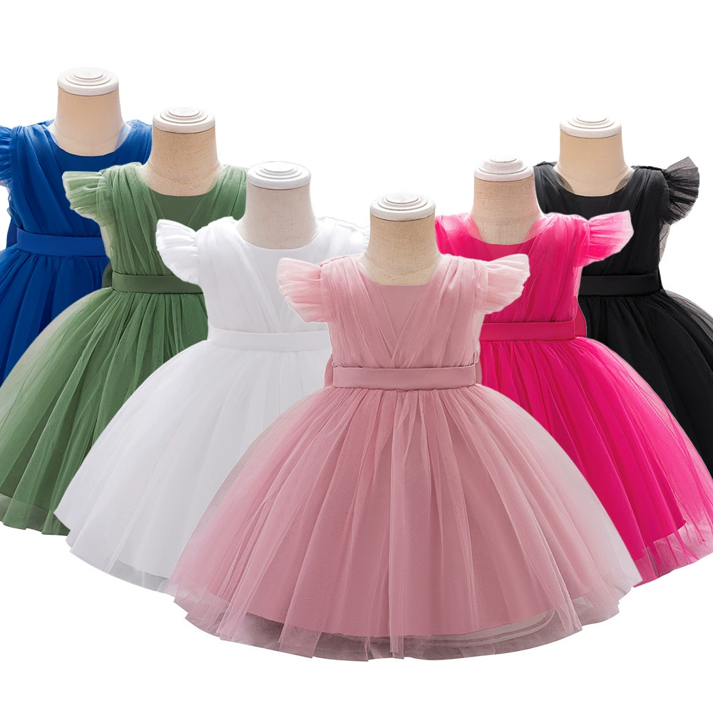 2025 new girls' dresses birthday mesh princess dresses one year old dress kids dresses for girls