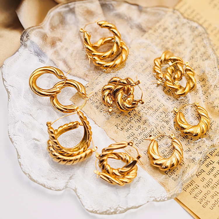 11g Weight 0.05µm-0.08µm Gold Plating Thickness PVD Coated Gold Plating Process 304 Stainless Steel Ear Needle Material 14K Real Gold Plated, Real Gold Plated Plating Material Hoop Earrings Classification 1 Pair Quantity Daily Occasion 304 Stainless Steel Material Geometric Pattern Women's Gender Simple Style Style Waterproof Non Tarnish, Plating Craft PVD Coated 18K Gold Real Gold Plated Geometric Stainless Steel Simple Style Waterproof Non Tarnish Hoop Earrings 1