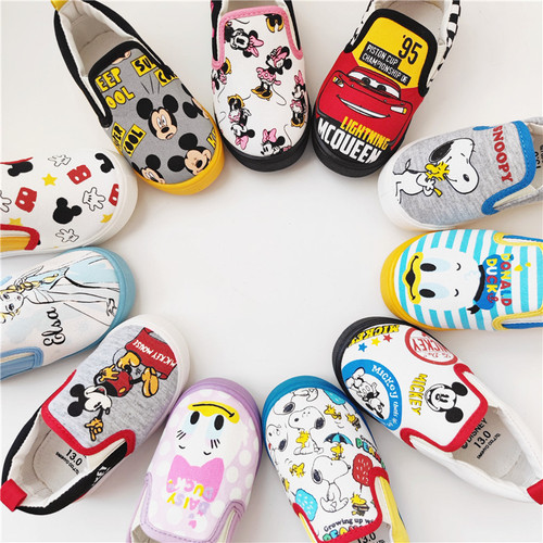  Autumn and Winter Danxijia Joint Cartoon Slip-On Loafers Baby Canvas Shoes Men's and Women's Children's Sneakers