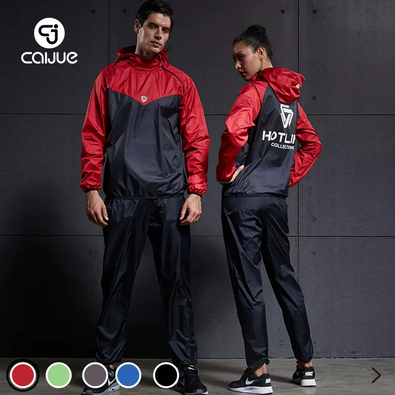 欧美跨境男女跑步暴汗训练服健身房发汗服运动上衣篮球爆汗服套装