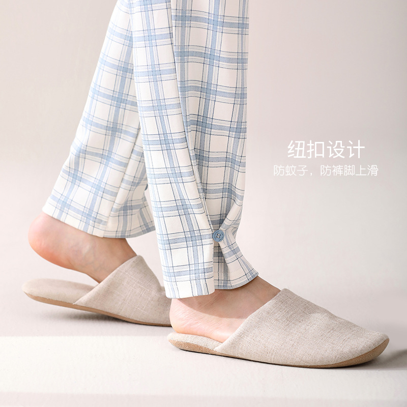 [Estilo centro comercial] pijamas de los hombres de primavera y otoño 100% algodón de manga larga ropa casera de los hombres traje de talla grande