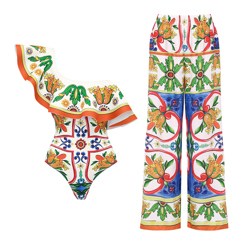 168g Weight Sleeveless Sleeve Length Nylon, Polyester Fabric Type Regular Top Length One-Piece Swimsuit Tops Type Swimming Occasion Strap, Oblique collar, Collarless Neckline Skinny Fit Type Flower Pattern Women's Gender Sexy, Skinny, Solid Color Style Women's Sexy Skinny Solid Color Flower One Piece Swimwear 3