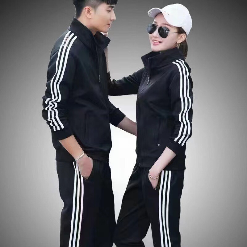 Zipper Sweatshirt Men's Custom Printed Logo Cardigan Striped Sweatshirt Sweatpants Suit Stand Collar Three Stripes Jacket