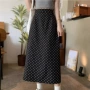 新款高腰波点中长款半身裙