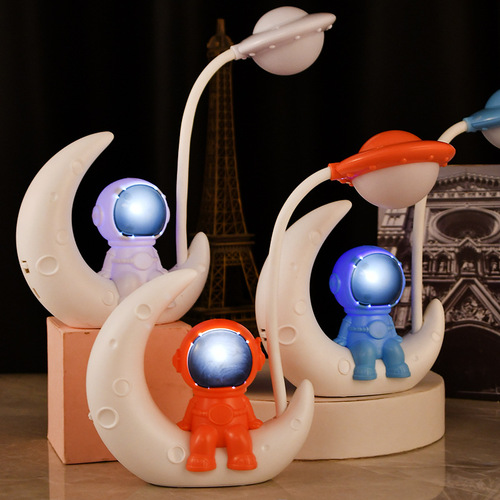 Cartoon Alien Astronaut LED Night Light Study Lamp with Charging Stand, Student Exclusive for Cross-Border Sales