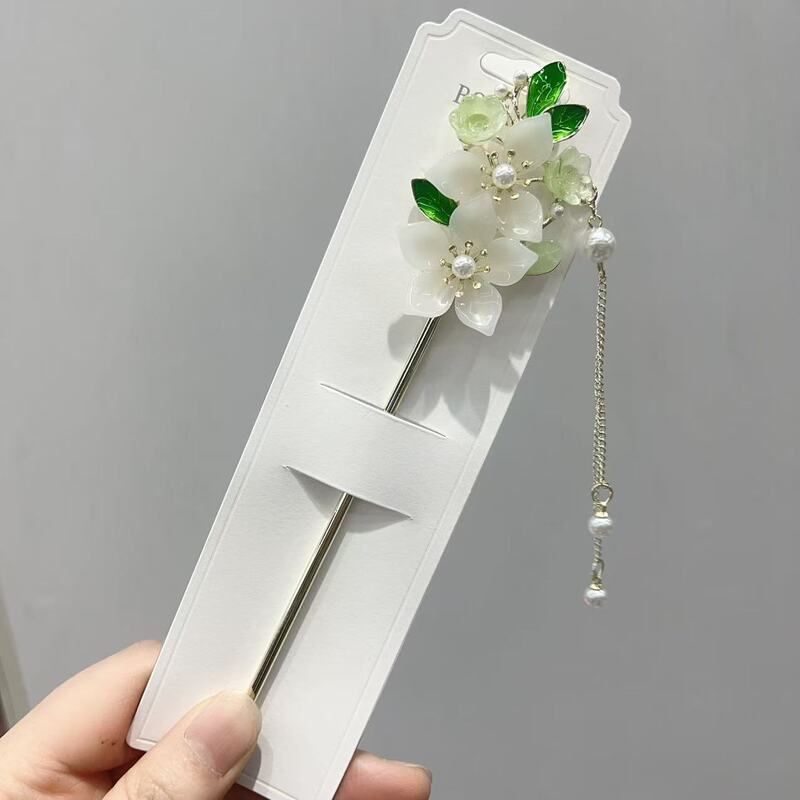 发簪现代简约新中式簪子古风步摇发钗汉服旗袍头饰渐流苏发簪|undefined