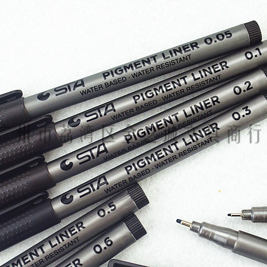 STA 8050 pinza de aguja a prueba de agua dibujada a mano, pinza de pinza de pinza de trazo hermosa, dibujo de dibujos animados