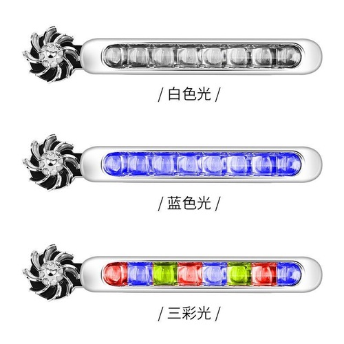 Wind-powered daytime running lights, car mid-grid warning flash, car-mounted wind power generation, LED wiring-free windward modified decorative lights