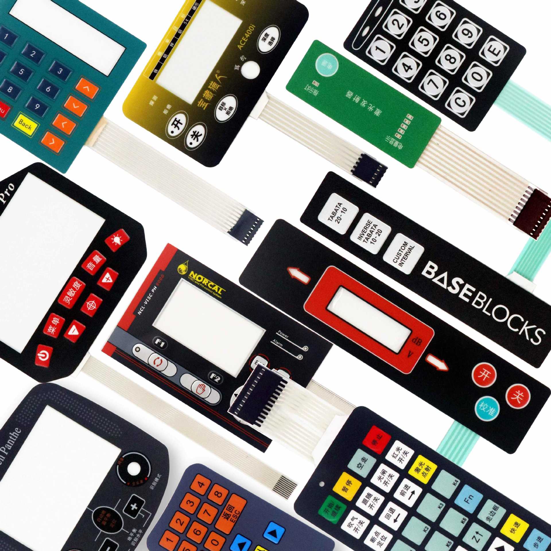 健身设备控制器薄膜开关面板 PET触摸薄膜按键贴膜 可定制