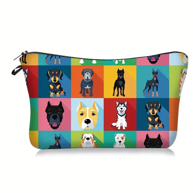 Transfronterizos Amazon maquillaje damas diseño creativo animal avatar maquillaje bolsa bolsa de almacenamiento lino cremallera impermeable