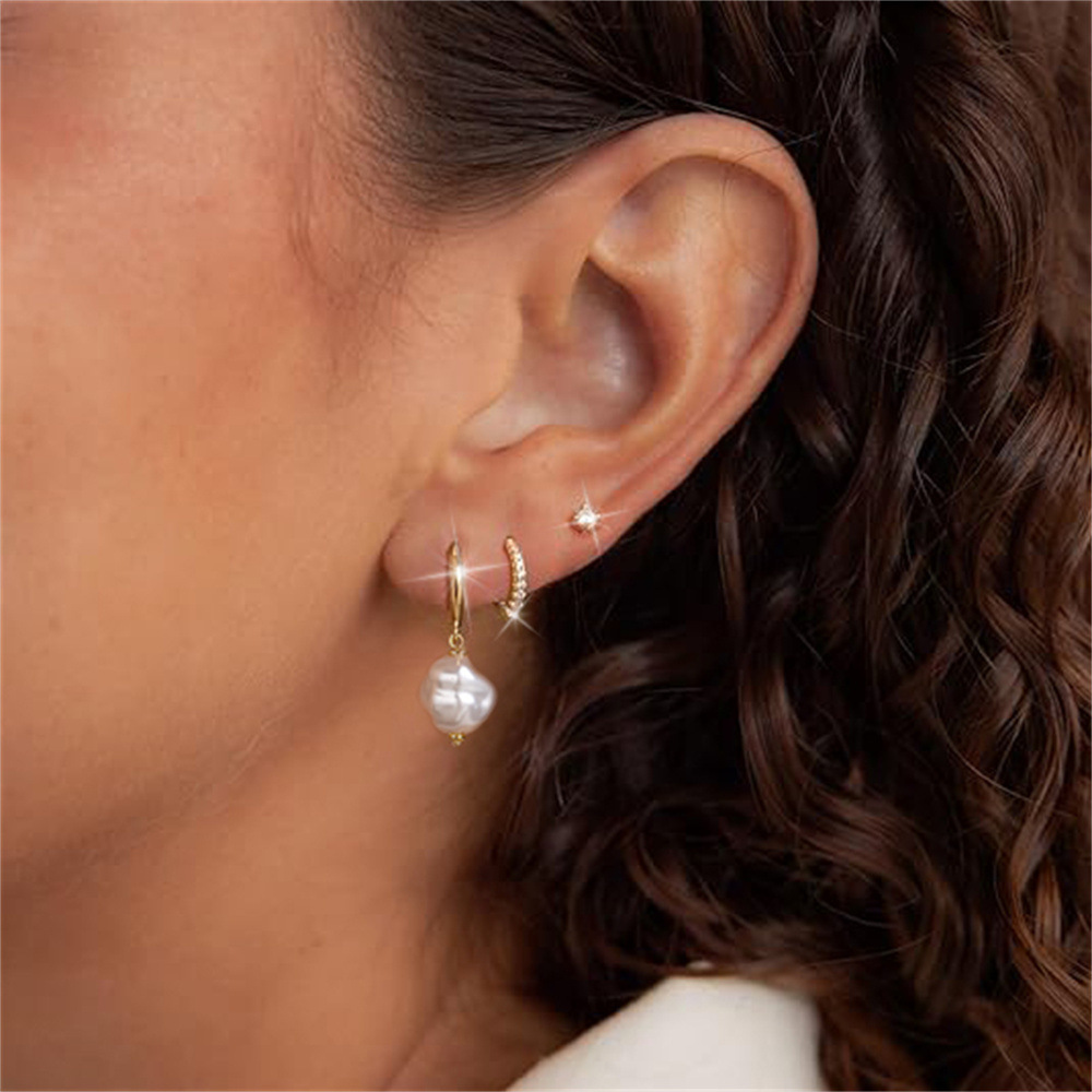 5g Weight 925 Sterling Silver Ear Needle Material December Birthstone Turquoise, Zircon Inlay Material Earrings Classification 3 Pieces Set Quantity Holiday, Daily Occasion 925 Sterling Silver Material Geometric Pattern Women's Gender Plating, Inlay Design Simple Style Style 3 Pieces Set 925 Sterling Silver Turquoise Zircon Geometric Earrings 80